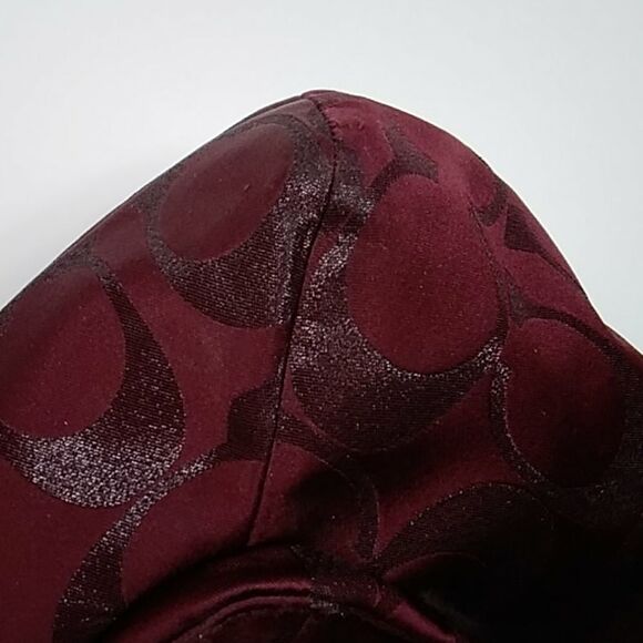 VTG,COACH SIGNATURE LUREX #F1382-F26246 BURGUNDY METALLIC COLOR WOMEN BAG #26246 - Picture 11 of 15